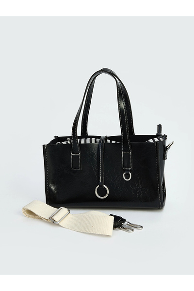 LC Waikiki Lcw Accessories Black Leather Look Women's Shoulder Bag