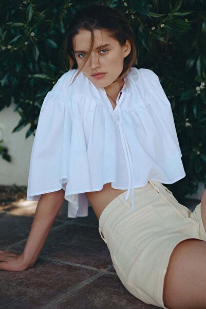 H&M شورت جينز بخصر عالي