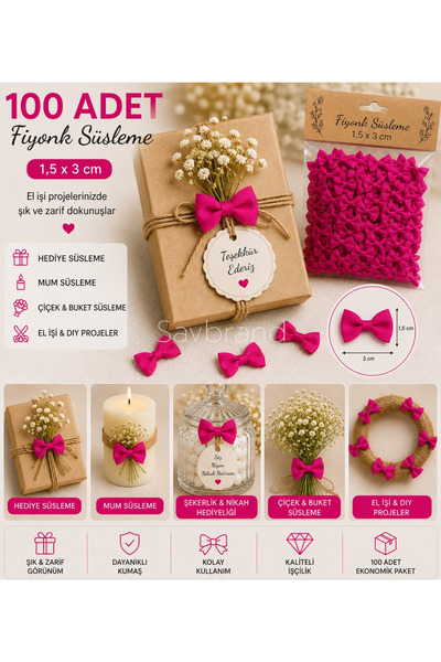 SavBrand 100 Pieces of Handmade Grosgrain Bows
