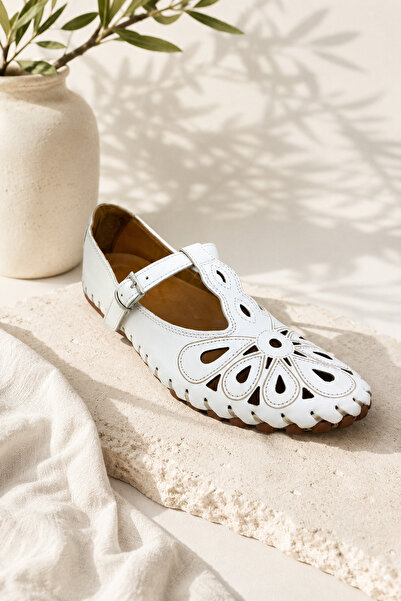 İNZE AYAKKABI Genuine Leather Ballerinas Model Name: Kry Clara
