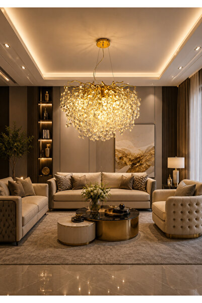 Generic Brand Crystal Chandelier Classic Gold Modern Design 600mm Size