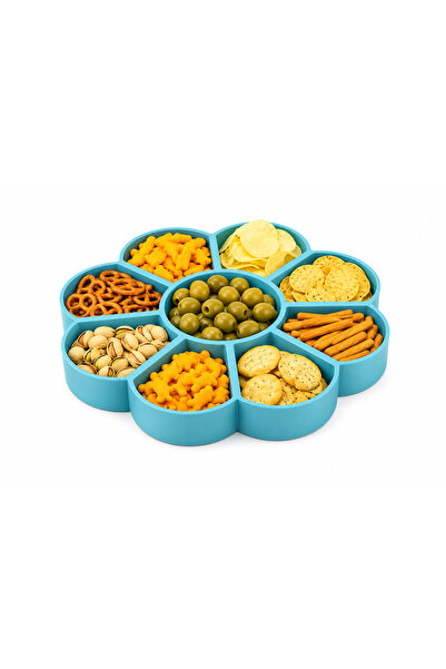 Yapı3D Rotating Flower Snack Bowl |   Divided Nuts and Snacks Presentation Tr...