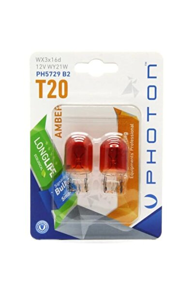 Photon Ampul T20 Wy21W 12V Amber 2'Li Blister PHT PH5729 B2