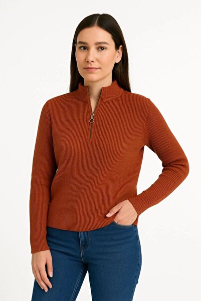 Mariposa Secret Women's Half Zipper Knitwear Sweater Thessaloniki Knit Stand ...