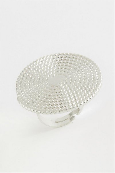 ZERO LAND Aconcept Wicker Look Metal Ring - (221802) Silver Color