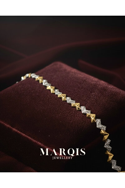 MARQIS JEWELERY Xuping 14K VİP Gold Ve Silver Zirkon Tasarım Prizmatik Kalple...