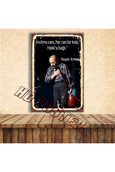 HD POSTER Neşet Ertaş Sözler Temalı1 Adet 20 x 30 CM MDF Duvar Tablosu Yapışk...