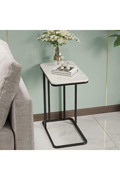 homejoyz طاولة جانبية من الرخام والمعدن من تيمبر تايد، مقاس 50 سم × 30 سم × 5...