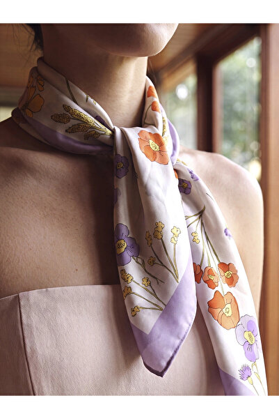 LC Waikiki Lcw Accessories Lilac Floral Patterned Women's Bandana