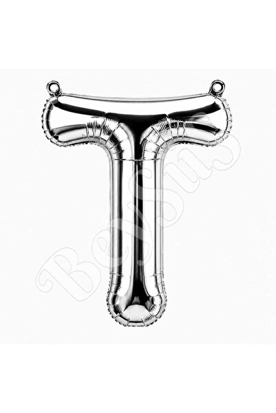 BeySüS Letter t Foil Balloon Silver Color (100 cm)