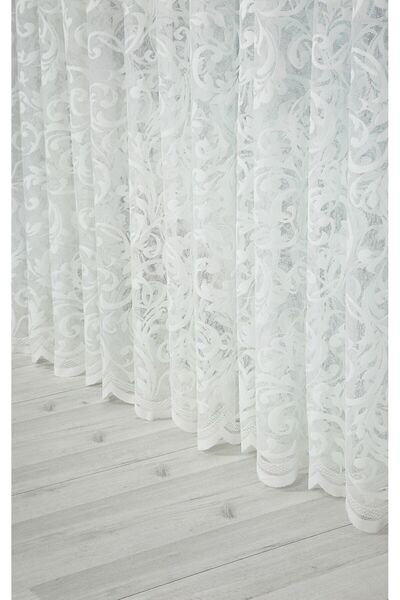 A Quality Yeni Sezon Sarmaşık Desen Jakar Pilesiz 1x1 Tül Perde 300x190 Jakarrtül