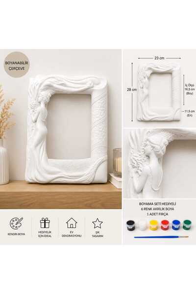 ABCPANO Boyanabilir Dekoratif Fotoğraf Çerçevesi 23x28 cm – Taş Tozu Seramik ...