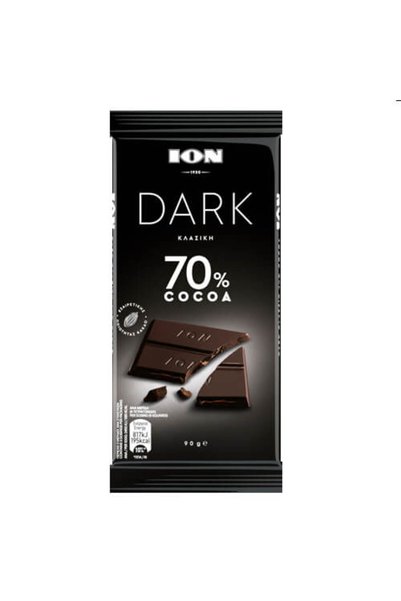 Ion ΙΟΝ ΣΟΚΟΛΑΤΑ ΥΓΕΙΑΣ DARK 90gr. - (70% ΚΑΚΑΟ) (No 3026)