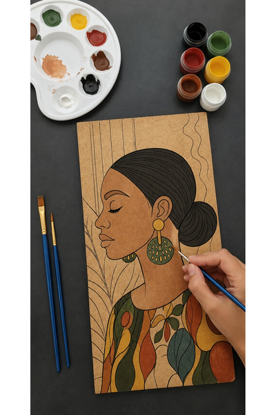 FourArts مجموعة رسم خشبية للبالغين مقاس 14x27 سم - لوحة رسم من MDF مؤطرة، طلا...