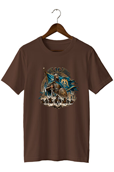 remonz Unisex T-Shirt with Large Seljuk Warrior and Double-Headed Eagle Print...
