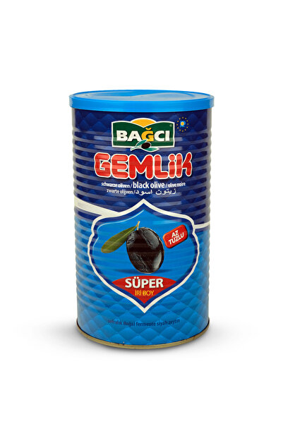 Bağcı Gemlik Siyah Zeytin Süper İri Boy Az Tuzlu 800Gr Tnk