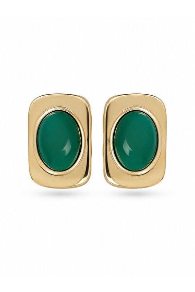 serelya Green Color Square Model Vintage Women's Earrings