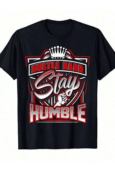 9TAY تي شيرت Work Hard, Stay Humble، تي شيرت هيب هوب حضري، تي شيرت مطبوع عليه...