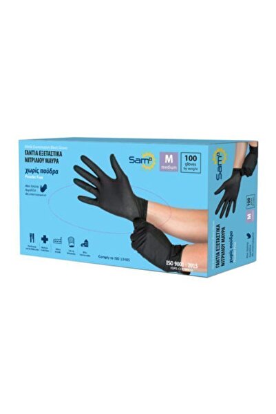 CARE GLOVE SAM ΓΑΝΤΙΑ ΝΙΤΡΙΛΙΟΥ ΜΑΥΡΑ (LIGHT) (100τεμ.) - (MEDIUM)