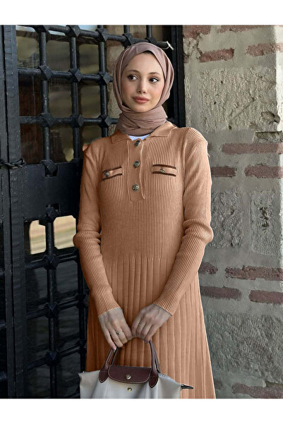 müqofficial Gize Knitwear Dress - Mink