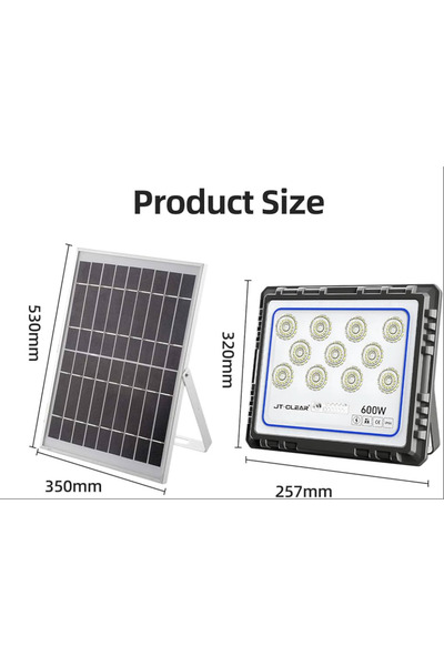 Jortan Proiector Solar LED 600W Honor cu Telecomandă și Control Automat al Lu...