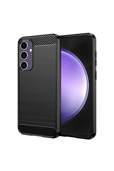 Techsuit Case for Samsung Galaxy S23 FE, Carbon Silicone, blue - black