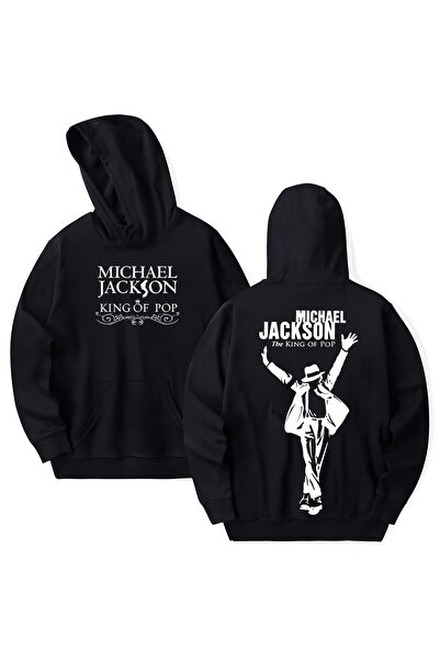 STİL-X Φούτερ με κουκούλα από βαμβάκι με στάμπα Michael Jackson, μακρυμάνικο,...