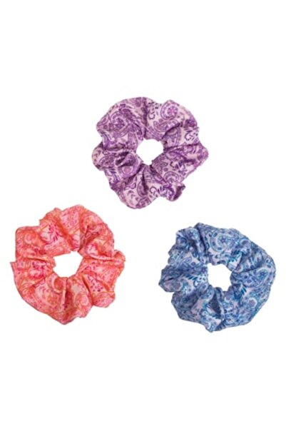 ivokid Set de elastice de păr din satin textil de vară, lila, roz, turcoaz, c...