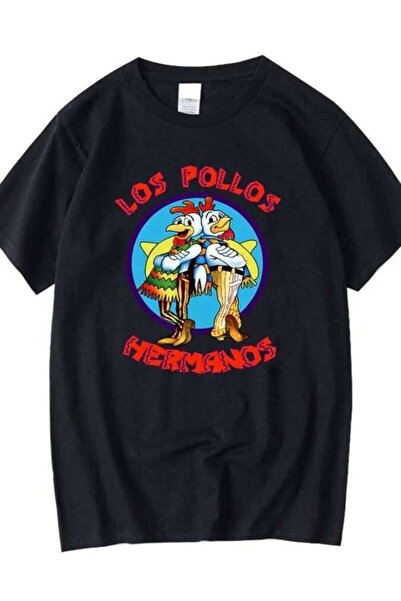 4CR تي شيرت صيفي بأكمام قصيرة عالي الجودة 100% قطن من LOS POLLOS، تي شيرت مطب...