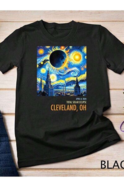 4Car Total Solar Eclipse 2024 Cleveland, OH Unisex T-Shirt