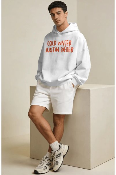 SEVBANO Justin Bieber Singer Back Printed Unisex Oversize Combed Cotton Hoodie