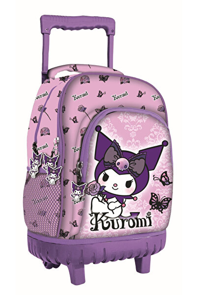 Hello Kitty Kuromi Purple Rucsac școlar premium cu roți, geantă 44 cm
