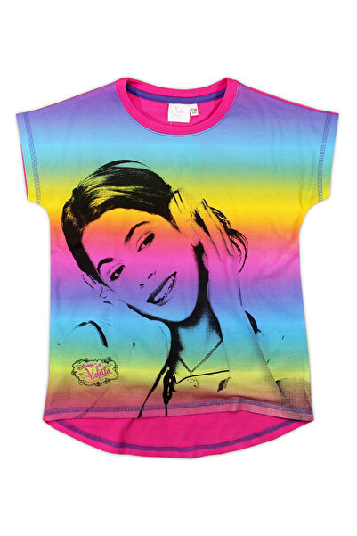 Disney Violetta Tricou fucsia 6-11 ani cu spatele mai lung, 100% bumbac
