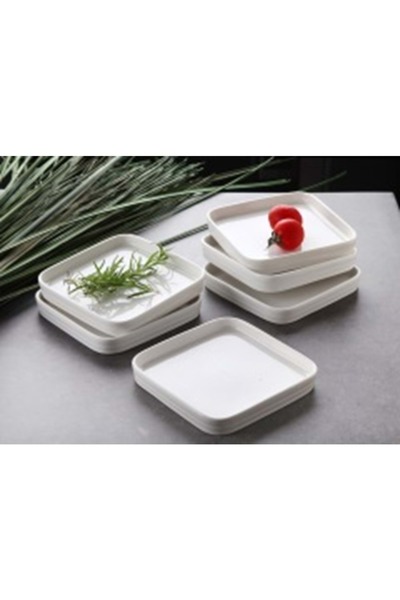 GÖNÜL konak alışveriş 3469-PORS.KARE PASTA TABAK 6 LI 14CM