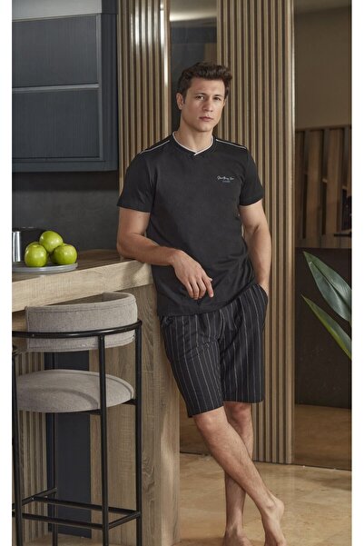 Cossy By Aqua Short Sleeve Line Pattern Men's Pajama Shorts Set Cossybyaqua 2...