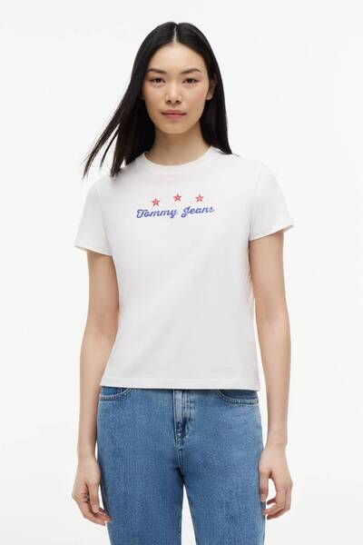 Tommy Jeans Kadın Tişört-DW0DW23481