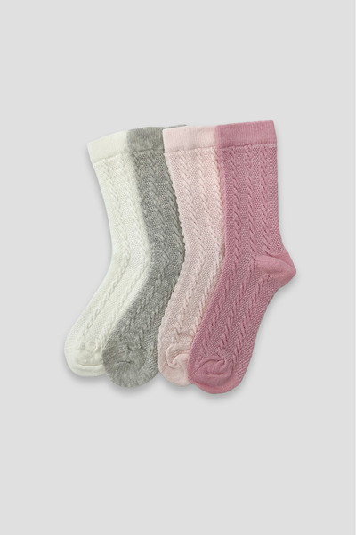 Defne Baby Girl's Premium Cotton Basic Sock Set