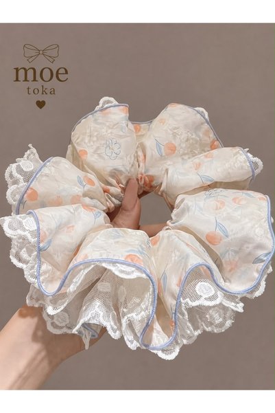 Mevohome Vip Double Layer Lace Fruit Patterned Fabric 17 cm Simit Buckle