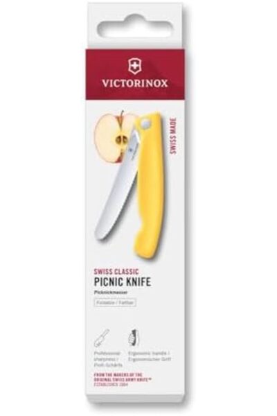 Yıldızan Swiss Classic 11cm Serrated Picnic Knife, Yellow 1302237