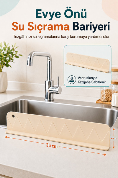 GELDİMİCOM Evye Önü Su Sıçrama Önleyici Bariyer – Bulaşık Yıkama Sıçrama Koru...