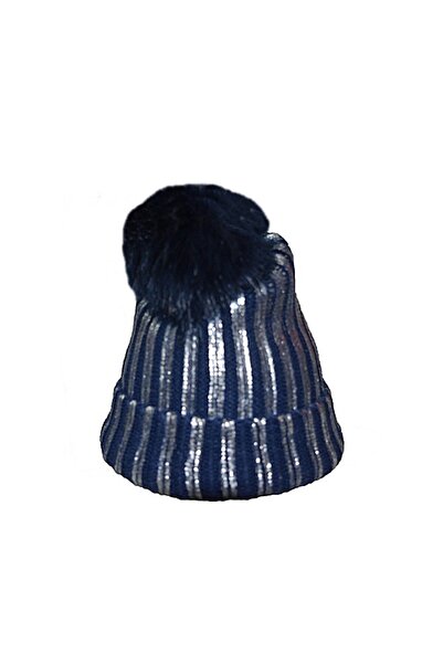 OEM Caciula tricotata cu captuseala de blanita, de culoare bleumarin