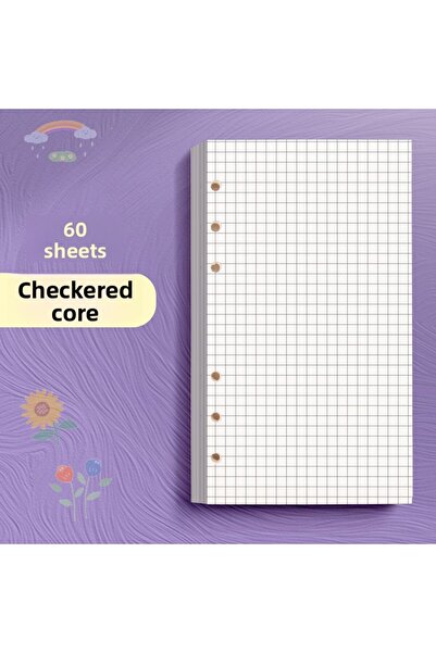 Choice3 grid 60 Sheets Blank A6 Loose Leaf Refill 6-Ring Binder Inserts for A...