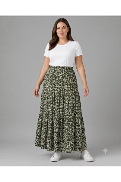 Orly More Plus Size Women's Elastic Waist Skirt