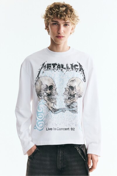 H&M Pamuklu ve Uzun Kollu Tişört Relaxed Fit