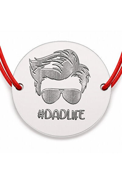 Simoshop Brățară argint 925 cu bănuț Dadlife, șnur reglabil — cadou pentru tata