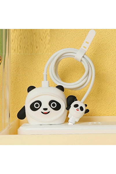 daystar İphone 18w/20w Şarj Adaptörü ile Uyumlu Panda Karakterli Şarj Aleti K...