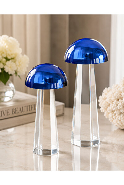 Hinora Home 2'li Kristal Cam Mantar Dekoratif Obje Seti – Modern Salon ve Ev ...