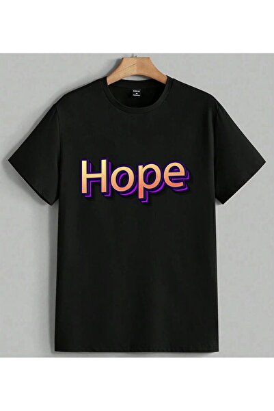 ELFERA Hope Yazi Purple Gold D Texture Printed Unisex Oversize T-Shirt Black