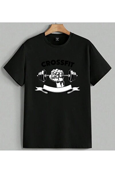 ELFERA Crossfit dizanje tegova sportska majica sa mišićnim printom unisex ove...