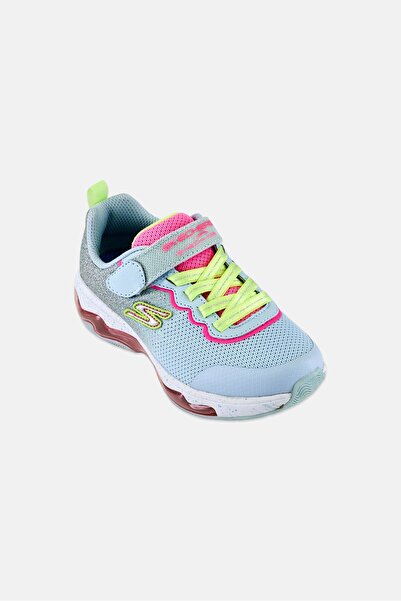 SKECHERS Toddlers Girl Air Fusion Velcro Closure Shoes, Light Grey